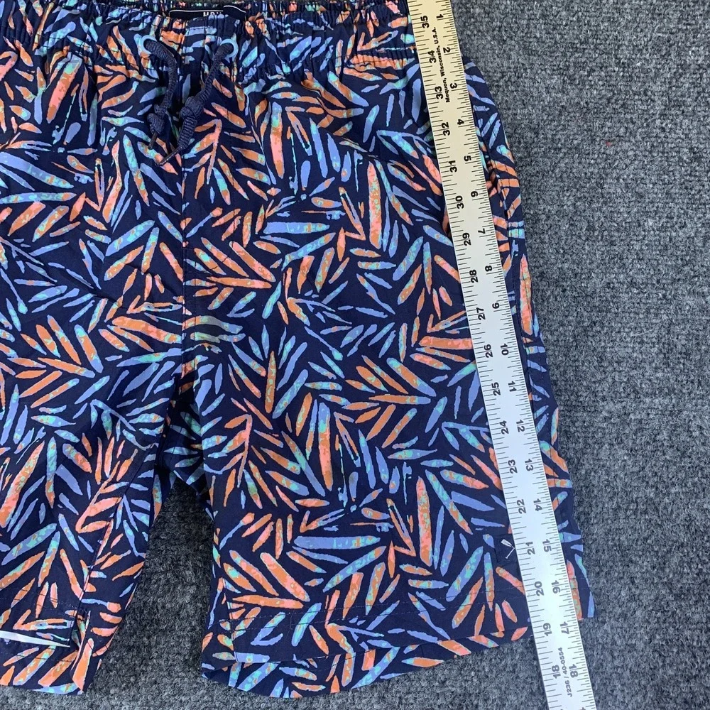MBX Swim Trunks Mens Small Navy Blue Good Tropical Print Drawstring 27x7